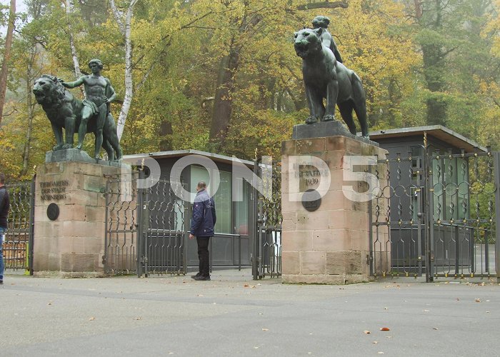 tiergarten Entrance of the Nuremberg Zoo, people go... | Stock Video | Pond5 photo