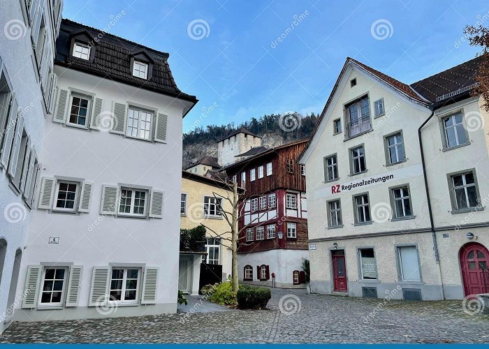 Schattenburg Beautiful Houses in the Old Town of Medieval Feldkirch with ... photo