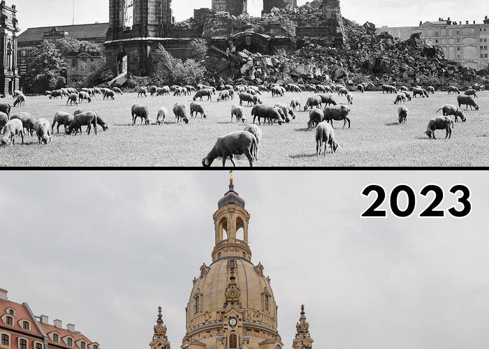 Frauenkirche Dresden Church of Our Lady (Frauenkirche) 1957 vs 2023 : r/europe photo