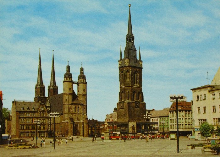 Marktplatz Halle AK Halle an der Saale. Markt mit Marktkirche und Rotem Turm.,: ca ... photo