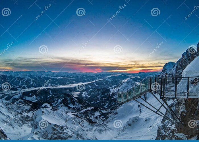 Dachstein Skywalk Observation Deck Stairway on Top of a Mountain Hoher Dachstein ... photo