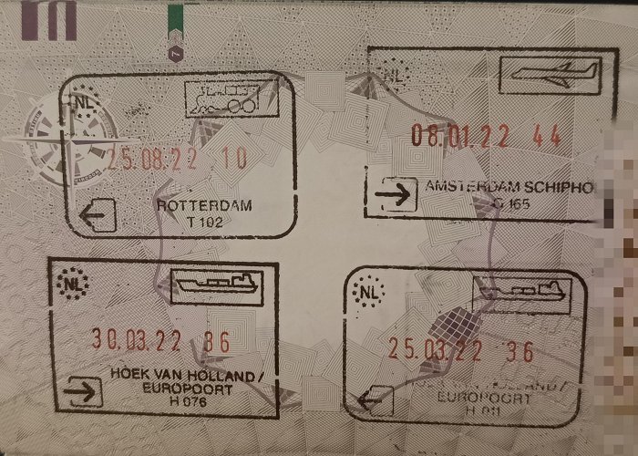 Europoort NL 🇳🇱/EU 🇪🇺 - plane, train and boat stamps on one page : r ... photo