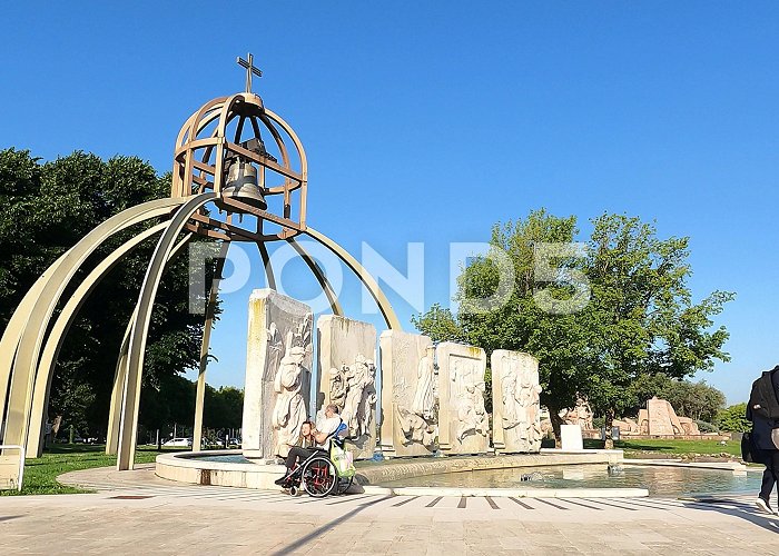 San Raffaele Hospital Bell on the forecourt of San Raffaele ho... | Stock Video | Pond5 photo