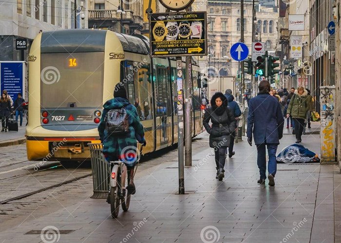 Marche Urban Street Scene at Historic Center of Milan Editorial Photo ... photo