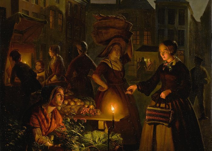 Grote Markt PETRUS VAN SCHENDEL | A MOONLIT VEGETABLE MARKET ON ... photo