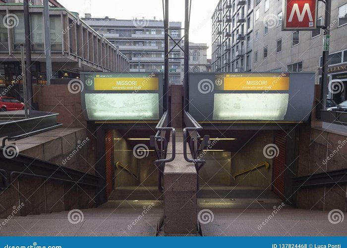 Missori metro MILAN, ITALY - 26 January 2019: Entrance To Missori Metro Station ... photo