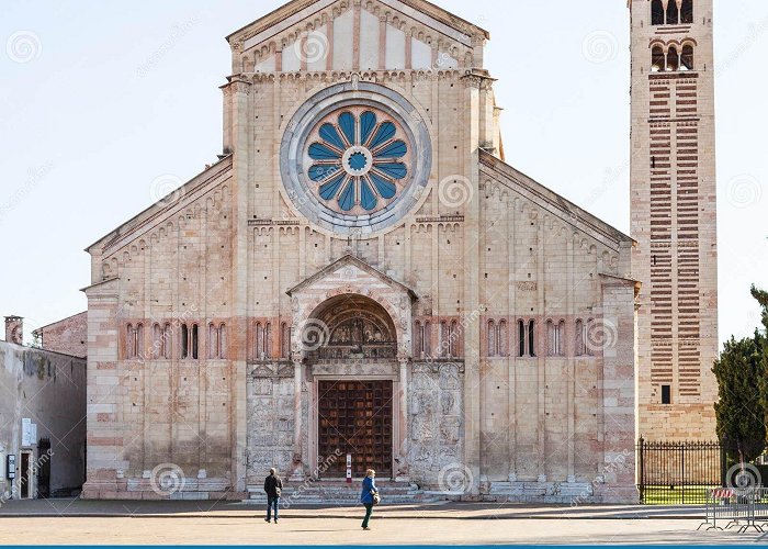 Basilica of San Zeno People Near Basilica of San Zeno in Verona City Editorial Stock ... photo