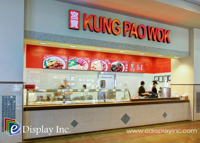 Charlotte Premium Outlets Digital Menu Boards at Kung Pao Wok Charlotte Premium, NC photo