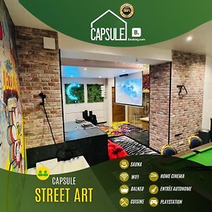 Capsule Street Art - Sauna- Jacuzzi - Playstation 5 - Billard - Netflix - Home Cinema - Terrasse Douai Exterior photo