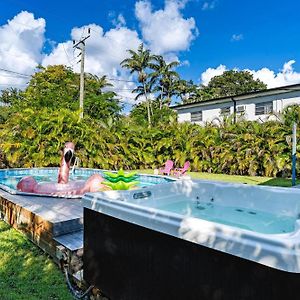 Tropical Oasis With Pool, Hot Tub, Bbq, Games & More 10 Min To Hollywood Beach Villa Exterior photo